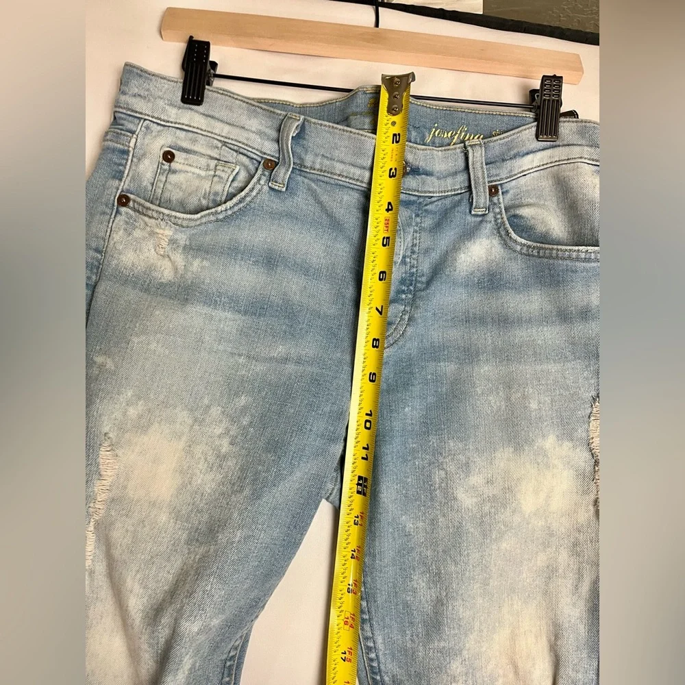 7 For All Mankind Josefina Skinny Boyfriend Jeans, distressed grunge - Picture 4 of 10